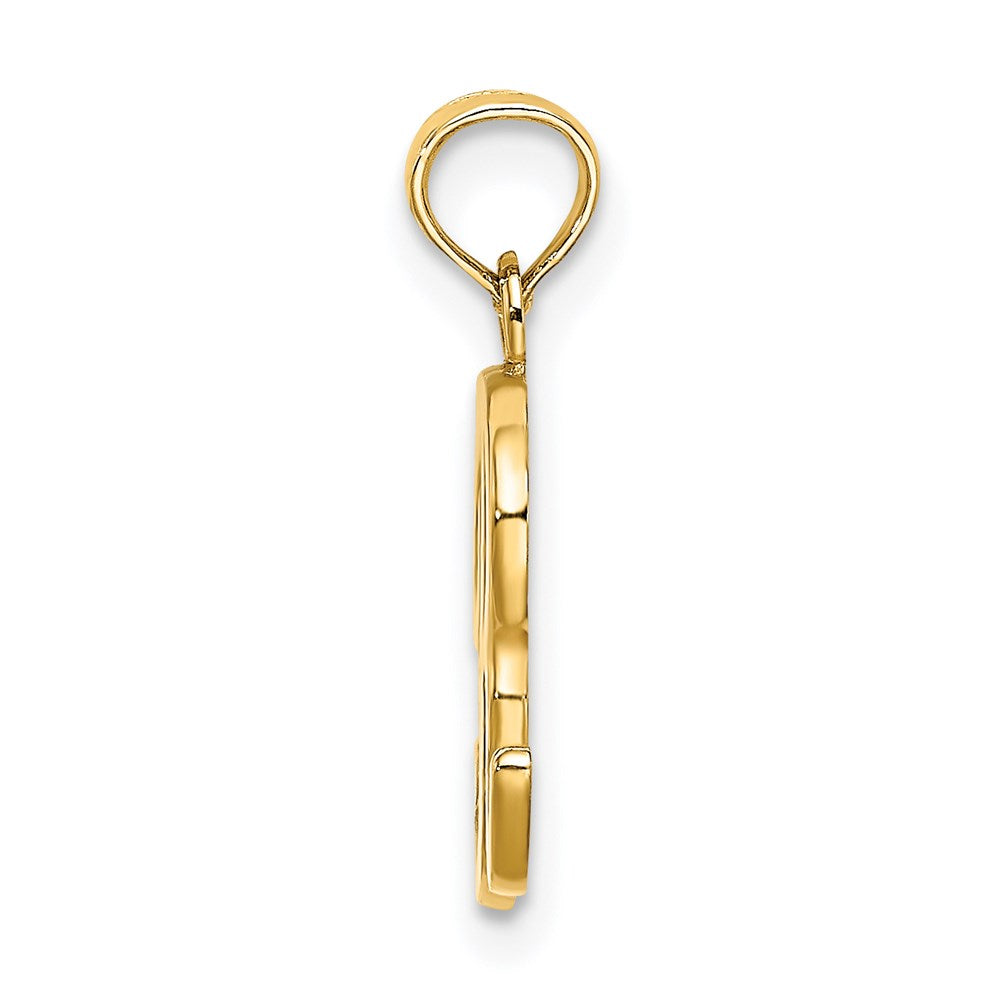 14K Gelbgold Skript-Buchstabe R Initial-Anhänger