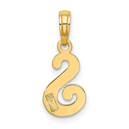 14K Gelbgold 14ky Schreibschrift Buchstabe S Initiale Anhänger