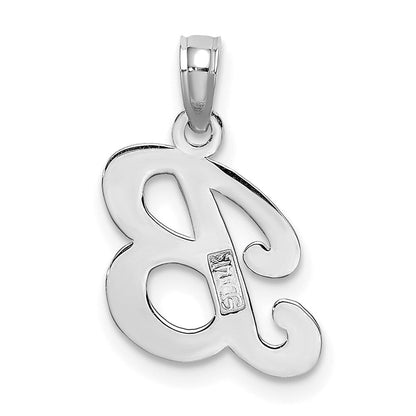 14K Weißgold Skript-Buchstabe B Initial-Anhänger