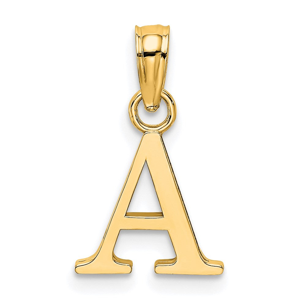 14K Gelbgold 14ky Poliert Block Buchstabe A Initiale Anhänger