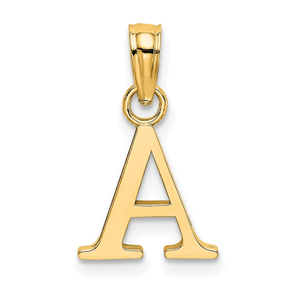 14K Gelbgold 14ky Poliert Block Buchstabe A Initiale Anhänger