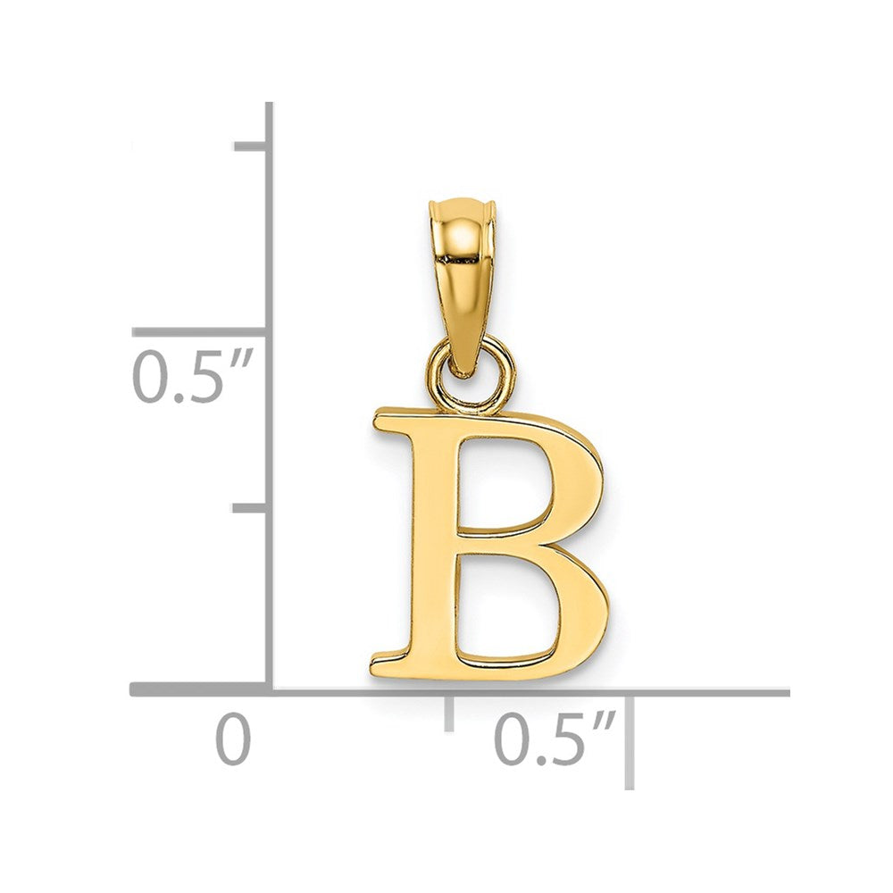 14K Gelbgold 14ky Poliert Block Buchstabe B Initiale Anhänger