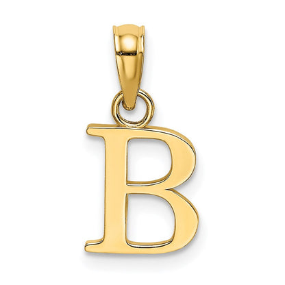 14K Gelbgold 14ky Poliert Block Buchstabe B Initiale Anhänger