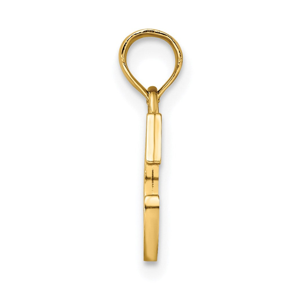 14K Gelbgold 14ky Poliert Block Buchstabe C Initiale Anhänger
