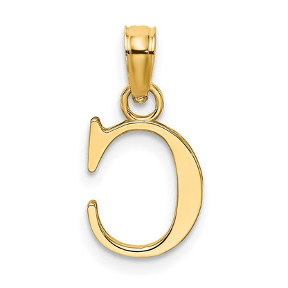 14K Gelbgold 14ky Poliert Block Buchstabe C Initiale Anhänger