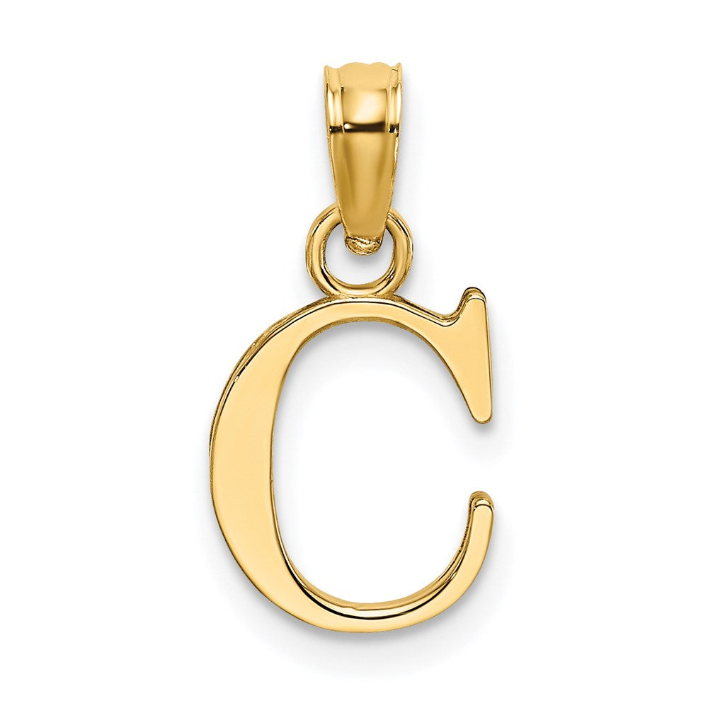 14K Gelbgold 14ky Poliert Block Buchstabe C Initiale Anhänger
