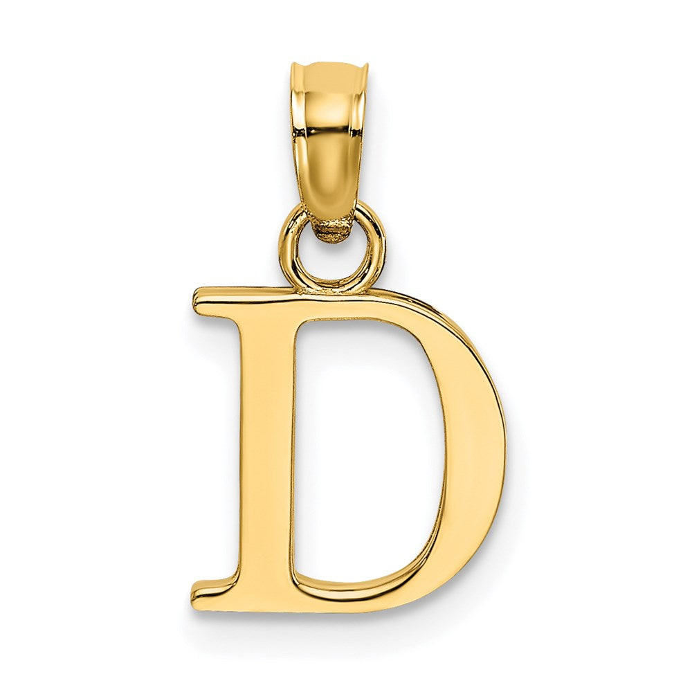 14K Gelbgold 14ky Poliert Block Buchstabe D Initiale Anhänger