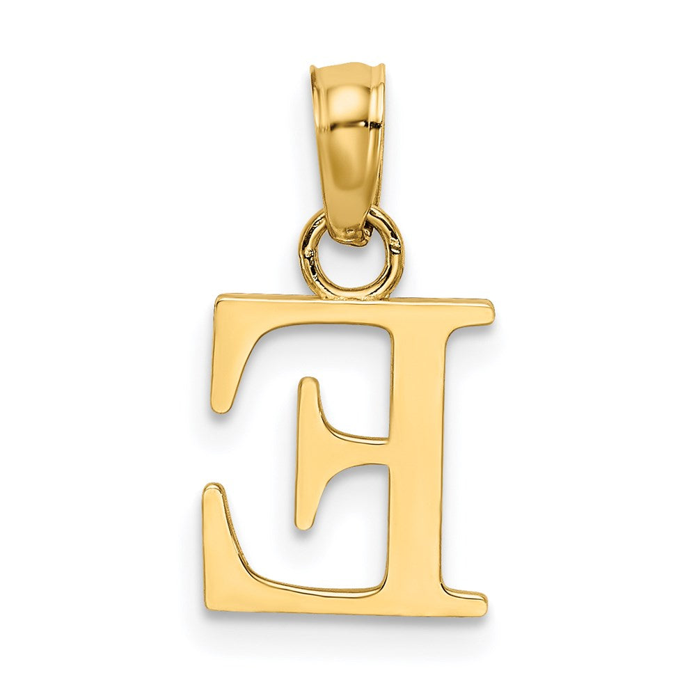 14K Gelbgold Poliert Block Buchstabe E Initiale Anhänger