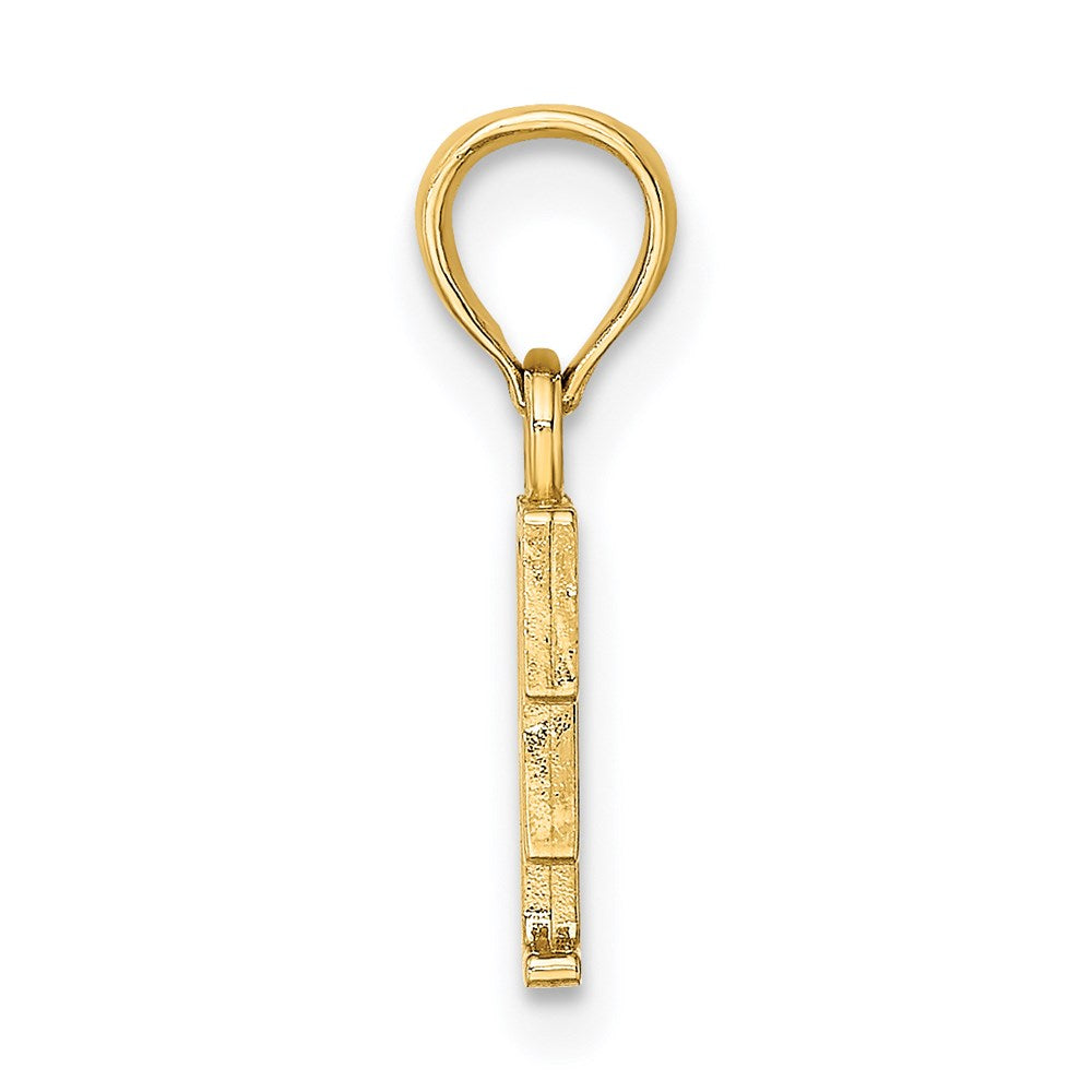 14K Gelbgold Poliert Block Buchstabe F Initiale Anhänger