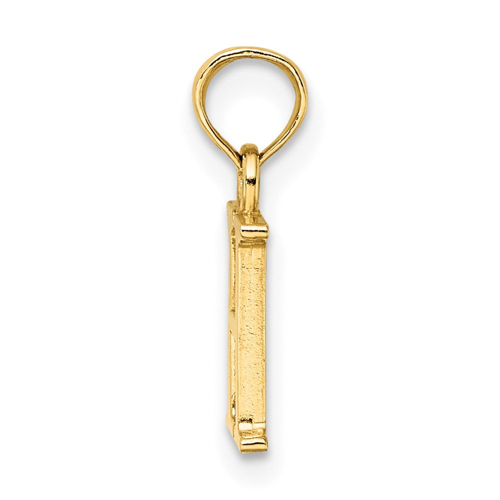 14K Gelbgold Poliert Block Buchstabe H Initiale Anhänger