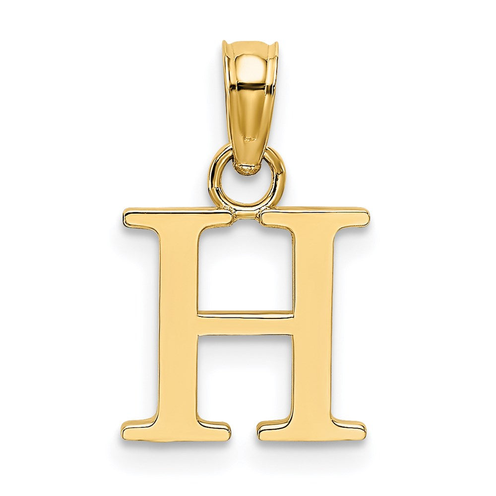 14K Gelbgold Poliert Block Buchstabe H Initiale Anhänger