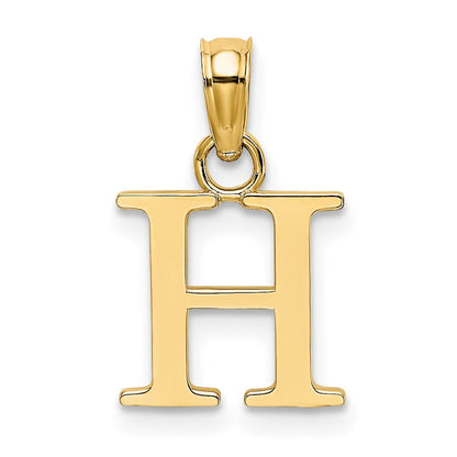 14K Gelbgold Poliert Block Buchstabe H Initiale Anhänger