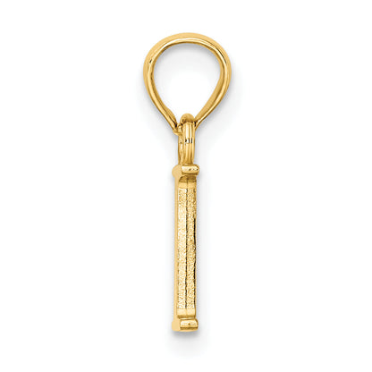 14K Gelbgold Poliert Block Buchstabe I Initiale Anhänger