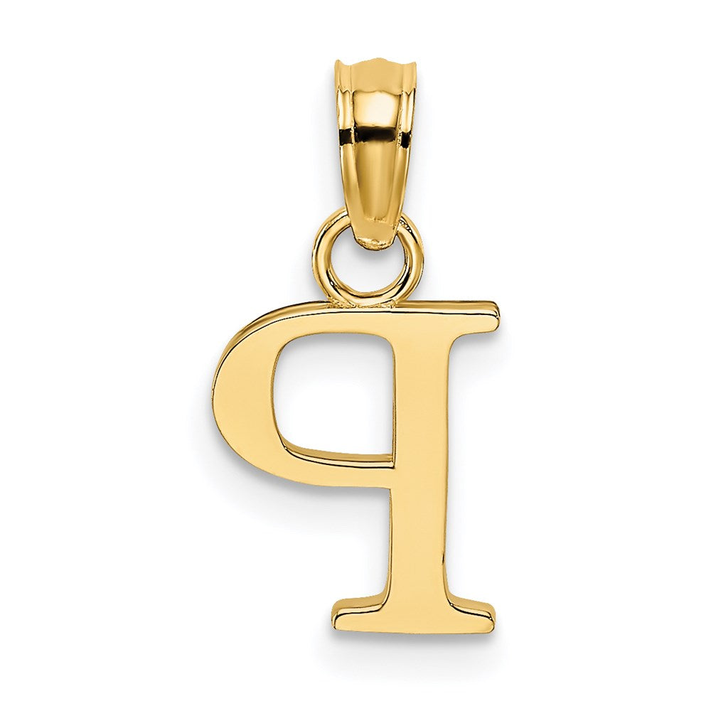 14K Gelbgold Poliert Block Buchstabe P Initiale Anhänger