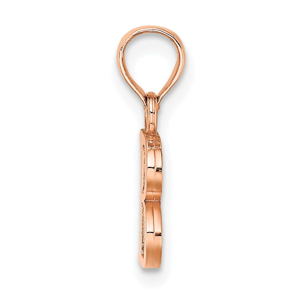 14K Roségold Poliert Block Buchstabe B Initiale Anhänger