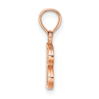 14K Roségold Poliert Block Buchstabe B Initiale Anhänger