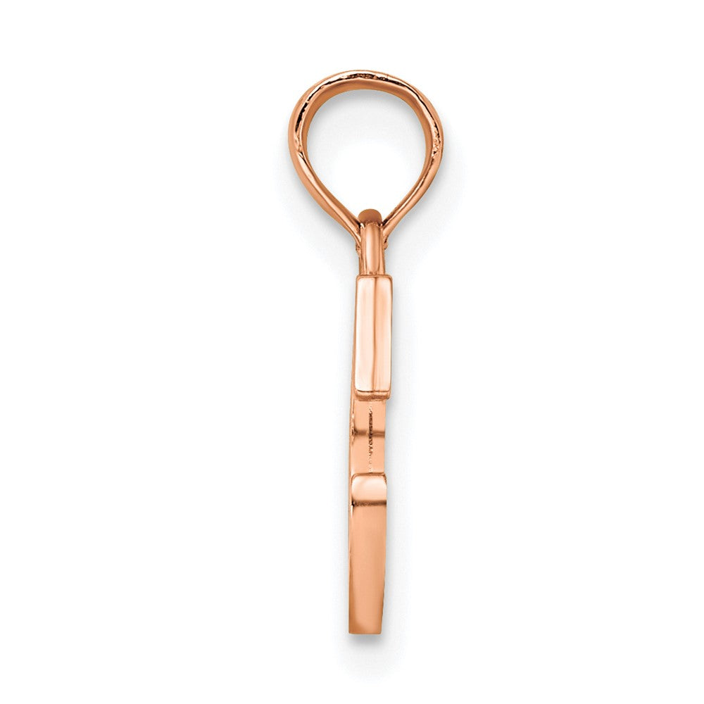 14K Roségold Poliert Block Buchstabe C Initiale Anhänger