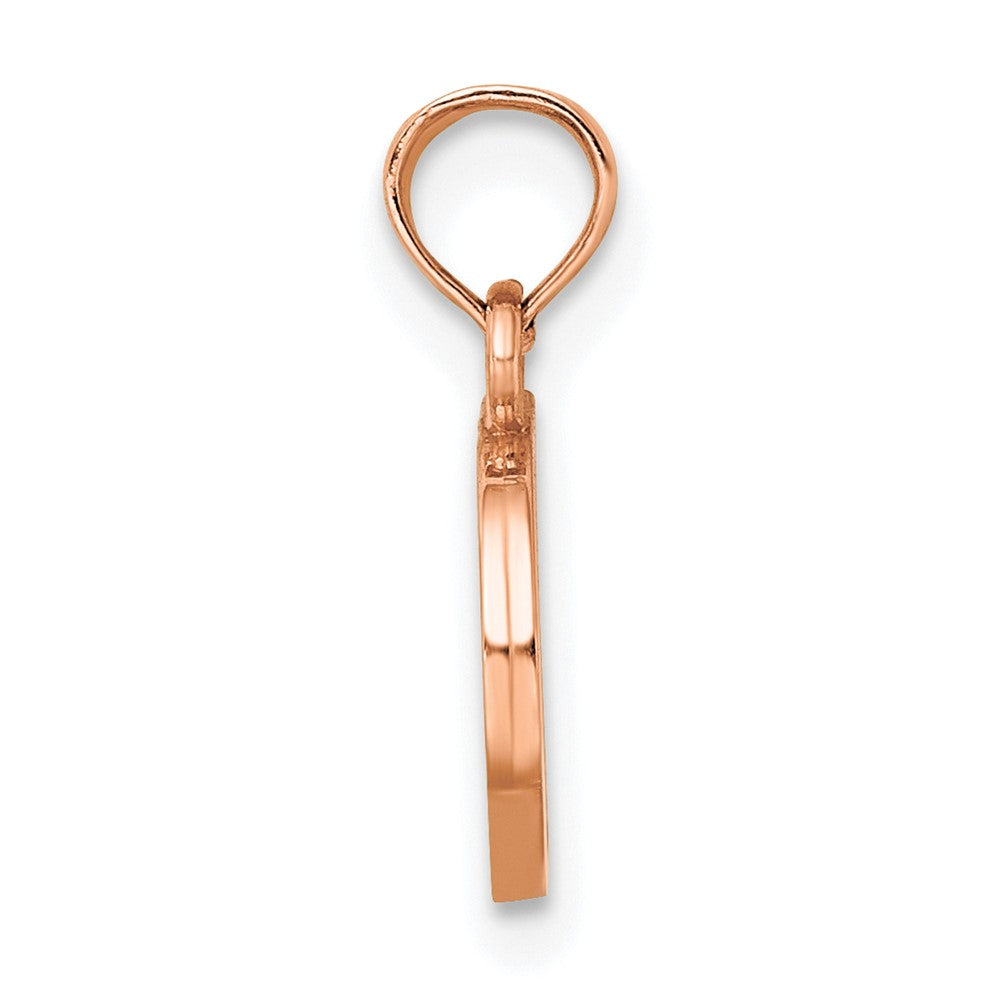14K Roségold Poliert Block Buchstabe D Initiale Anhänger