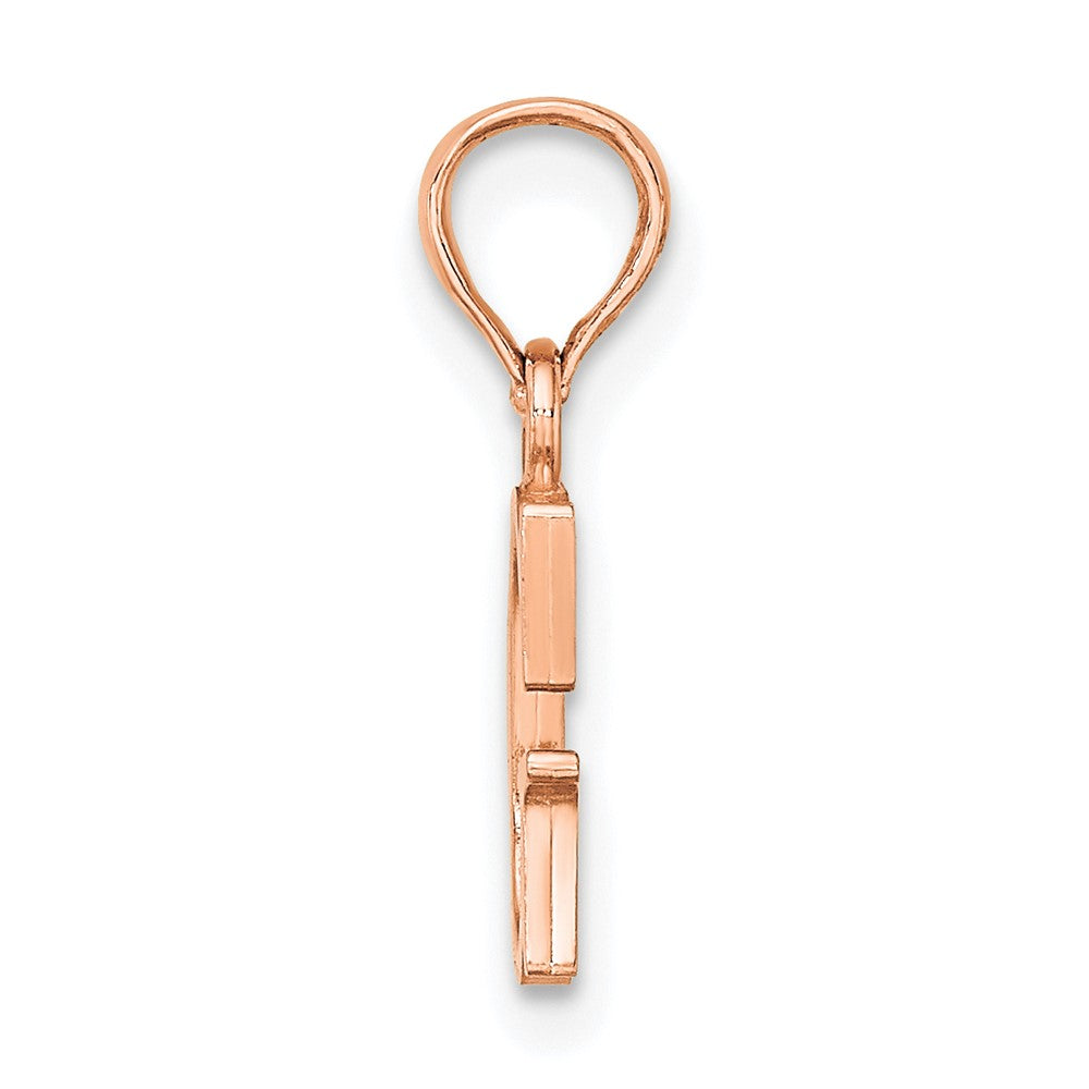 14K Roségold Poliert Block Buchstabe G Initiale Anhänger