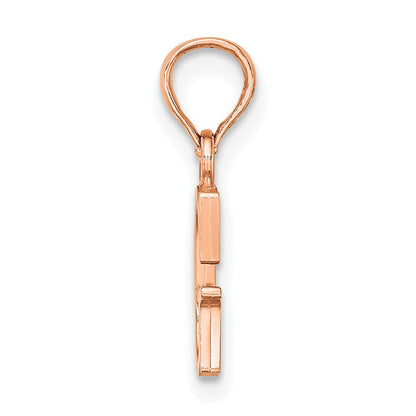 14K Roségold Poliert Block Buchstabe G Initiale Anhänger