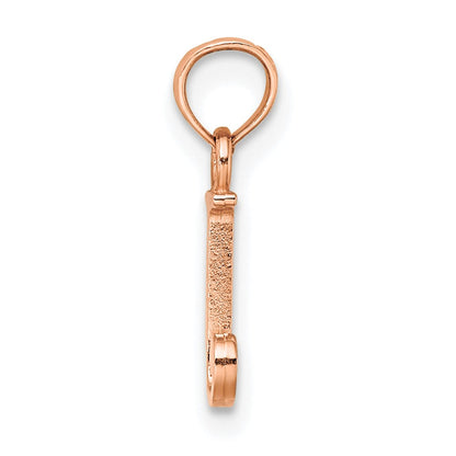 14K Roségold Poliert Block Buchstabe J Initiale Anhänger