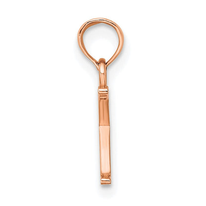 14K Roségold Poliert Block Buchstabe K Initiale Anhänger
