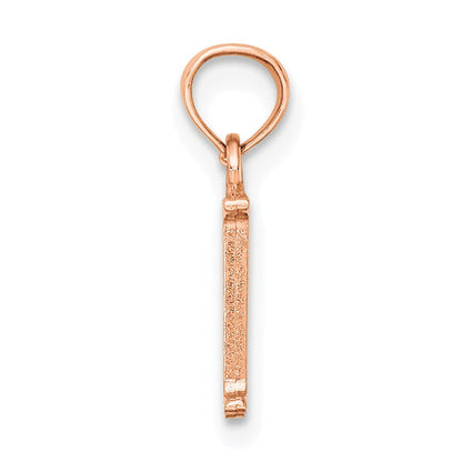 14K Roségold Poliert Block Buchstabe M Initiale Anhänger