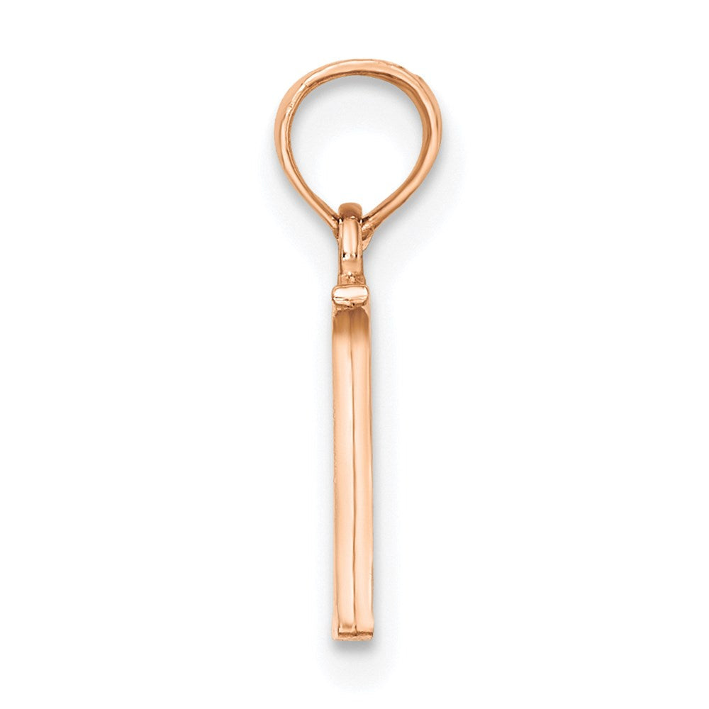 14K Roségold Poliert Block Buchstabe N Initiale Anhänger
