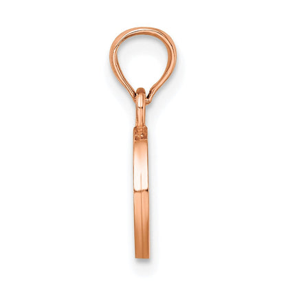 14K Roségold Poliert Block Buchstabe O Initiale Anhänger