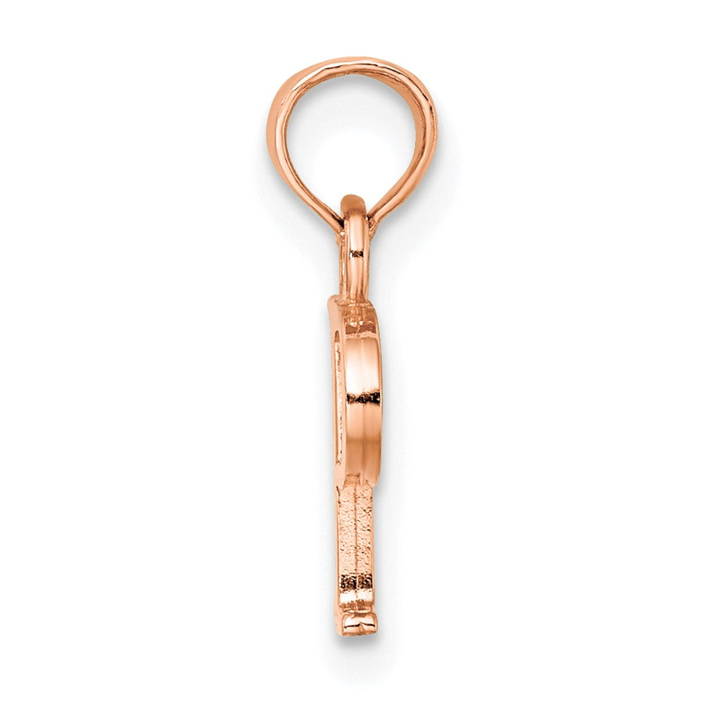 14K Roségold Poliert Block Buchstabe P Initiale Anhänger