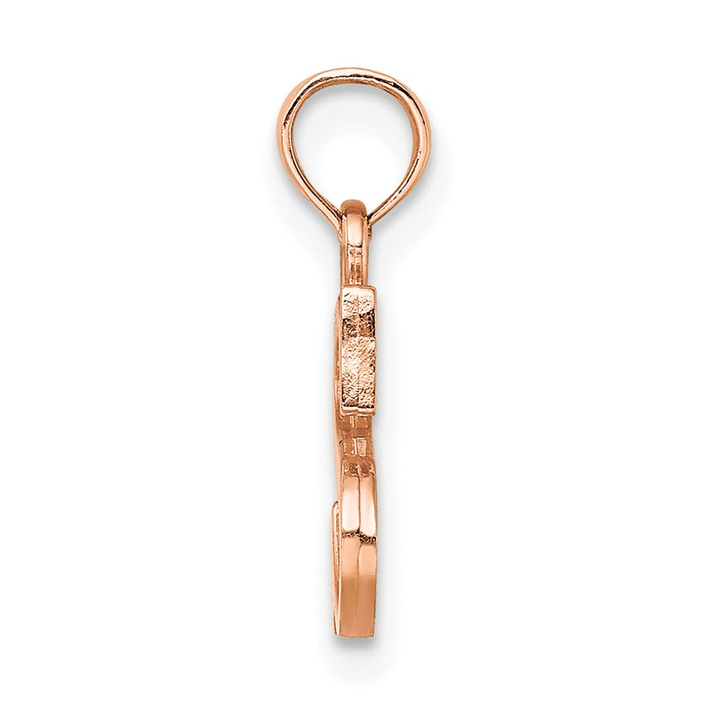 14K Roségold Poliert Block Buchstabe S Initiale Anhänger