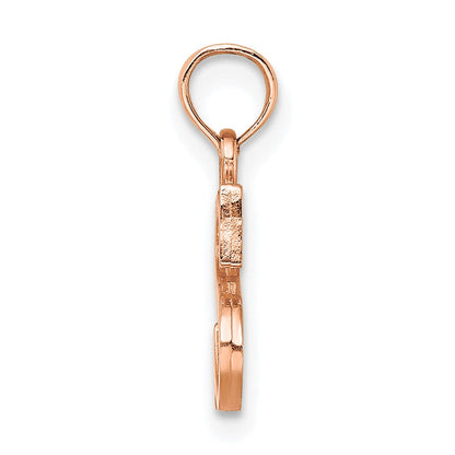 14K Roségold Poliert Block Buchstabe S Initiale Anhänger