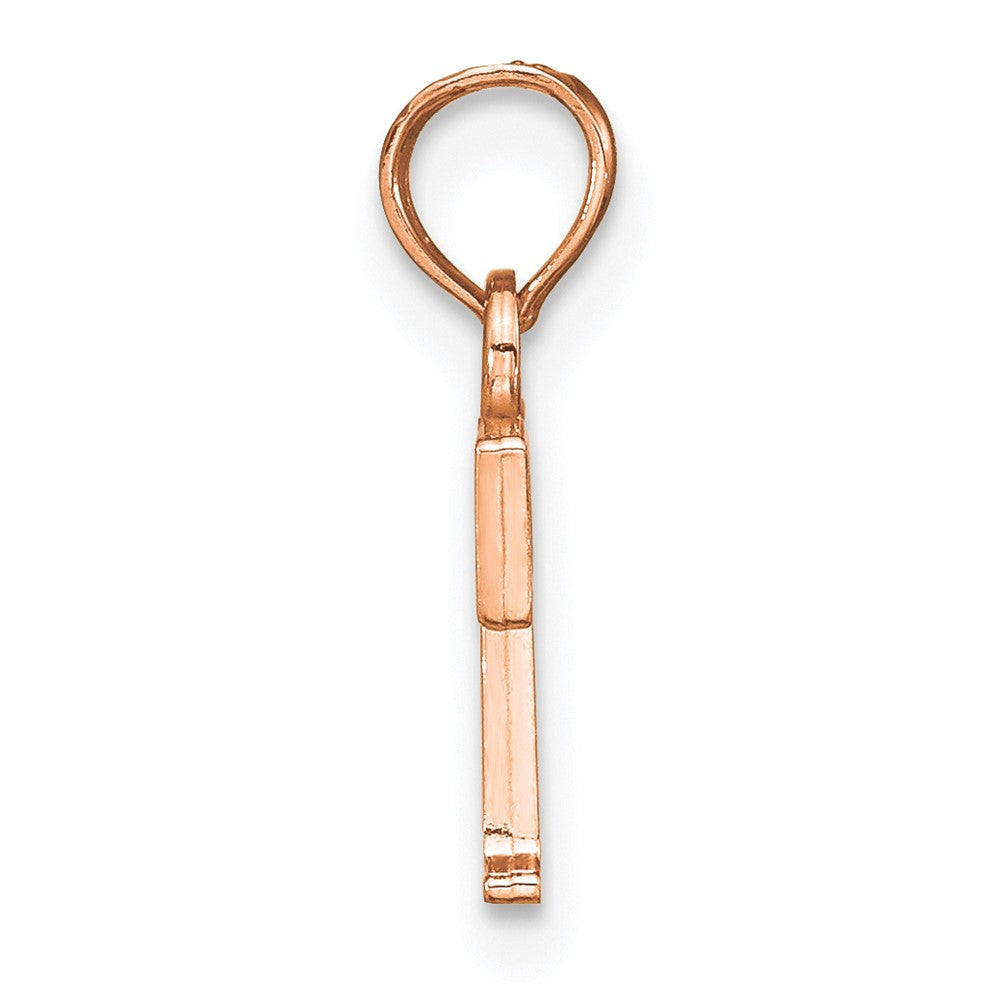 14K Roségold Poliert Block Buchstabe T Initiale Anhänger