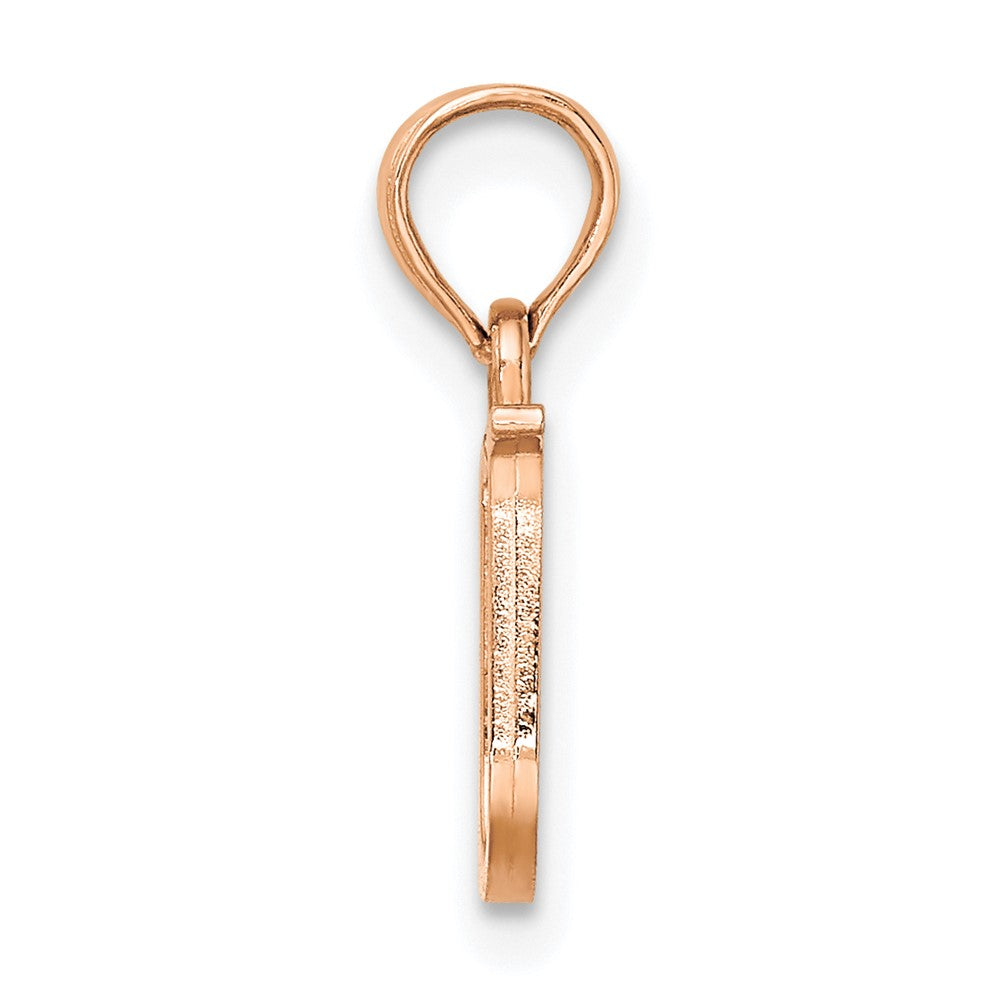 14K Roségold Poliert Block Buchstabe U Initiale Anhänger