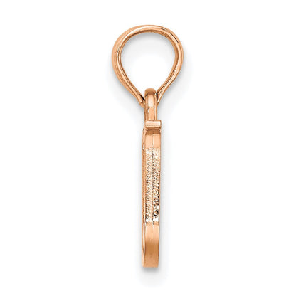 14K Roségold Poliert Block Buchstabe U Initiale Anhänger