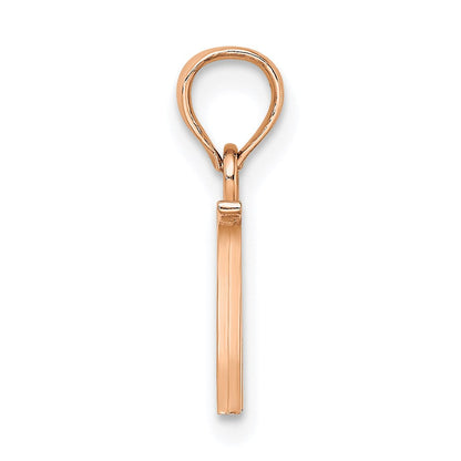 14K Roségold Poliert Block Buchstabe W Initiale Anhänger