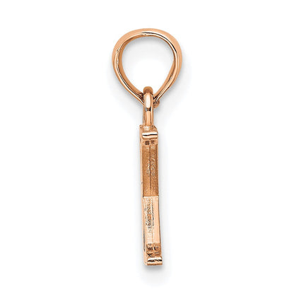 14K Roségold Poliert Block Buchstabe X Initiale Anhänger