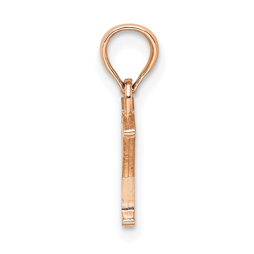 14K Roségold Poliert Block Buchstabe Y Initiale Anhänger
