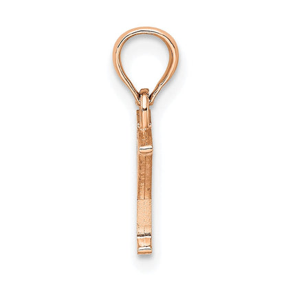 14K Roségold Poliert Block Buchstabe Y Initiale Anhänger