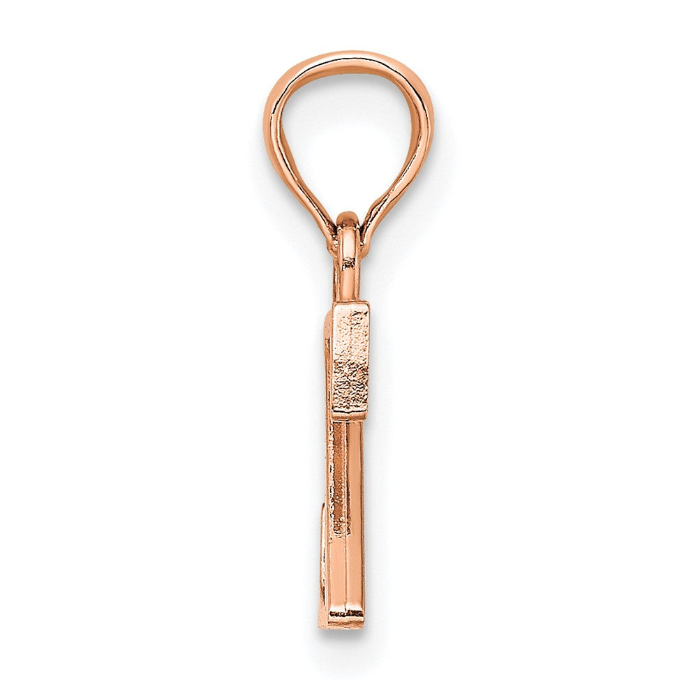 14K Roségold Poliert Block Buchstabe Z Initiale Anhänger