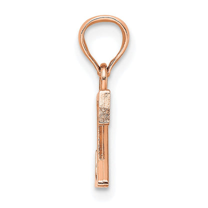 14K Roségold Poliert Block Buchstabe Z Initiale Anhänger