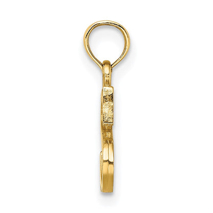 14K Gelbgold Poliert Block Buchstabe S Initiale Anhänger