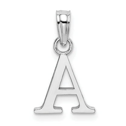 14K Weißgold 14kw Poliert Block Buchstabe A Initiale Anhänger