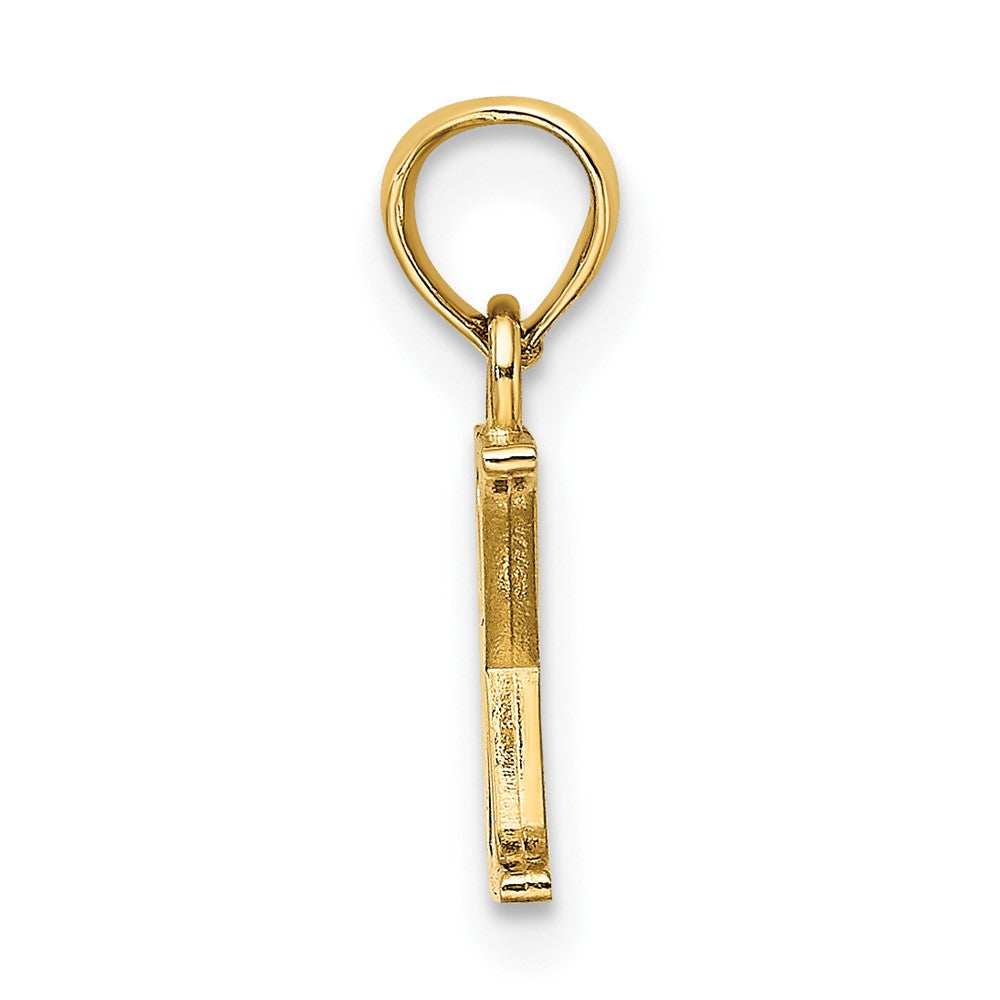 14K Gelbgold Poliert Block Buchstabe X Initiale Anhänger