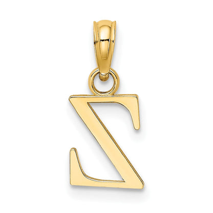 14K Gelbgold Poliert Block Buchstabe Z Initiale Anhänger