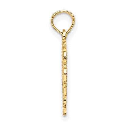 14K Gelbgold 14ky Herz Schreibschrift Buchstabe A Initiale Charm