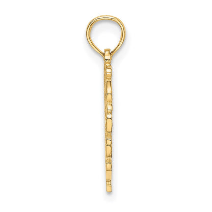 14K Gelbgold 14ky Herz Schreibschrift Buchstabe B Initiale Charm