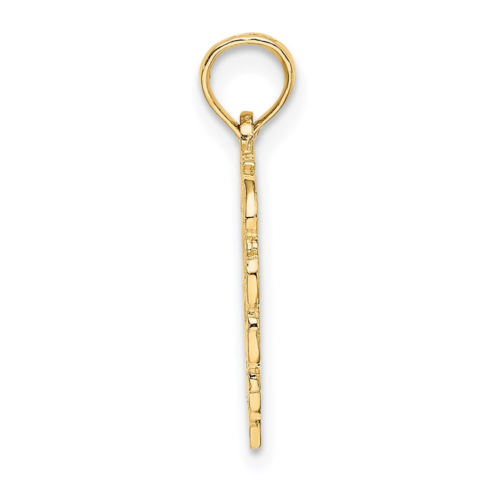 14K Gelbgold 14ky Herz Schreibschrift Buchstabe C Initiale Charm