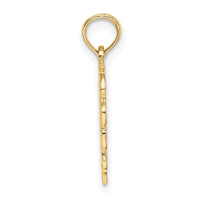 14K Gelbgold 14ky Herz Schreibschrift Buchstabe C Initiale Charm