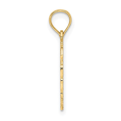 14K Gelbgold 14ky Herz Schreibschrift Buchstabe D Initiale Charm